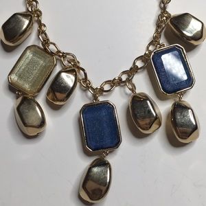 Faux gold, ✨ blue and yellow statement necklace